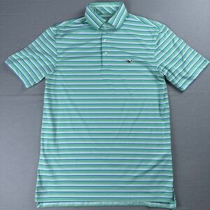 Vineyard Vines Performance Polo Shirt Mens XS green Striped Tagless Whale